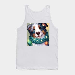 Cute Australian Shepherd Drawing Tank Top